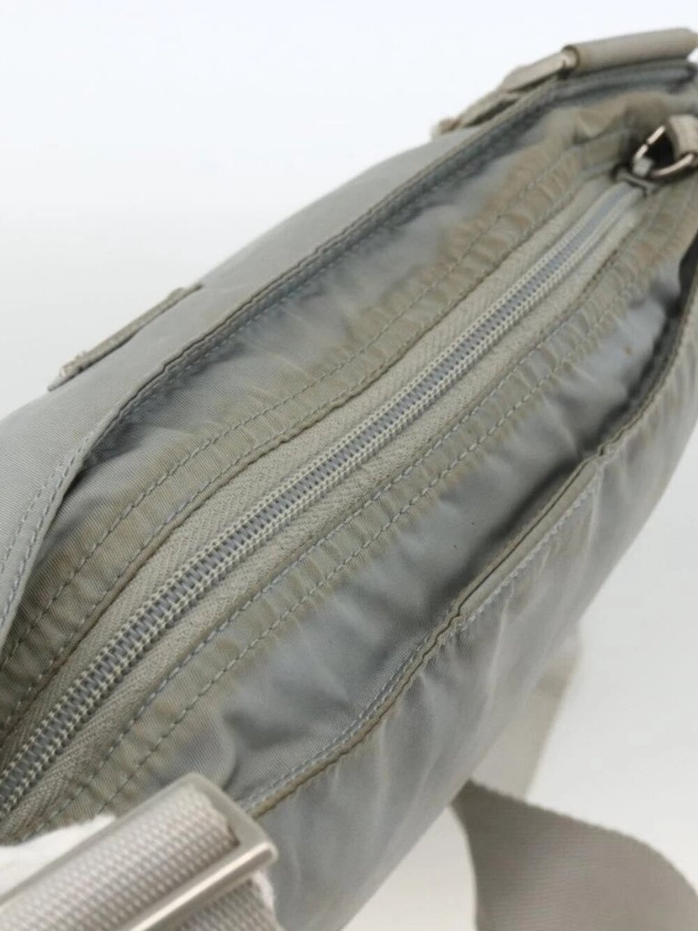 PRADA Shoulder Bag Nylon Gray Silver Auth - Picture 12 of 16